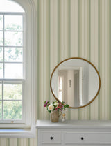 A-Street Prints 4201-20117 Herrgård Green Stripe Wallpaper