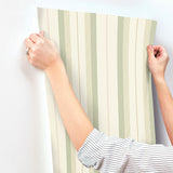 A-Street Prints 4201-20117 Herrgård Green Stripe Wallpaper