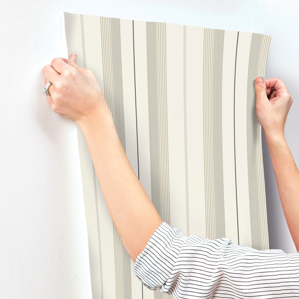 A-Street Prints 4201-20118 Herrgård Neutral Stripe Wallpaper