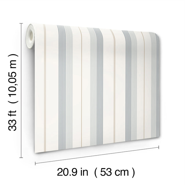 A-Street Prints 4201-20119 Herrgård Light Blue Stripe Wallpa
