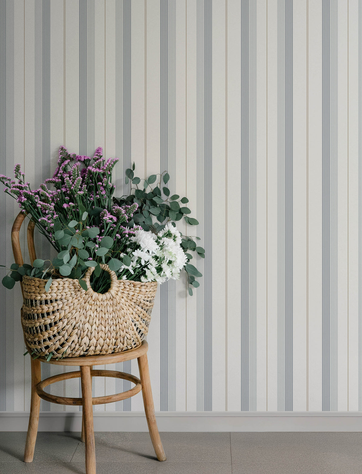 A-Street Prints 4201-20119 Herrgård Light Blue Stripe Wallpa