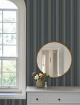 A-Street Prints 4201-20120 Herrgård Navy Stripe Wallpaper