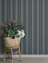 A-Street Prints 4201-20120 Herrgård Navy Stripe Wallpaper