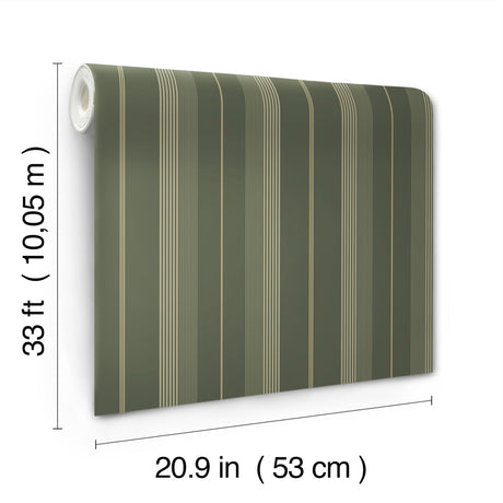 A-Street Prints 4201-20121 Herrgård Evergreen Stripe Wallpap