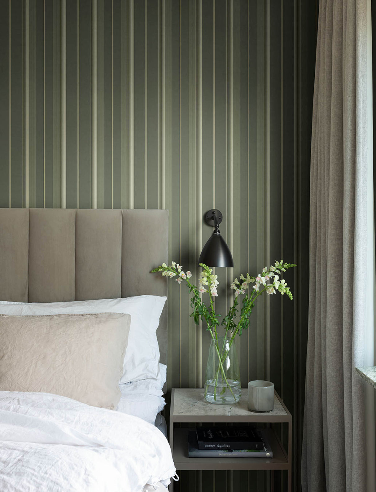 A-Street Prints 4201-20121 Herrgård Evergreen Stripe Wallpap