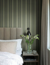 A-Street Prints 4201-20121 Herrgård Evergreen Stripe Wallpap
