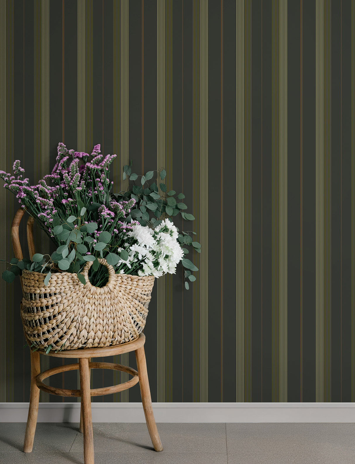 A-Street Prints 4201-20122 Herrgård Black Stripe Wallpaper