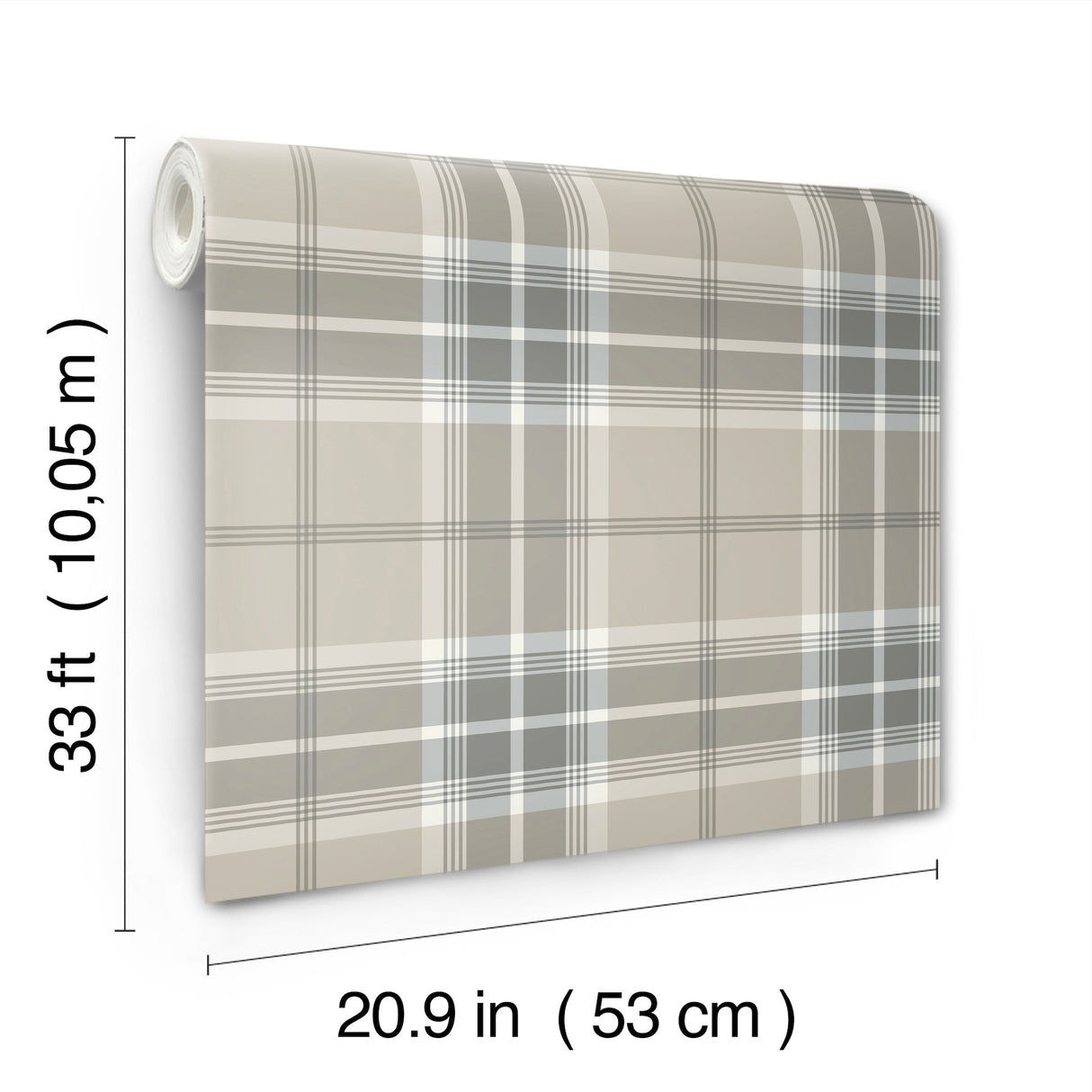 A-Street Prints 4201-20130 Emma Grey Plaid Wallpaper