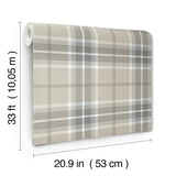 A-Street Prints 4201-20130 Emma Grey Plaid Wallpaper