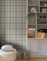 A-Street Prints 4201-20130 Emma Grey Plaid Wallpaper