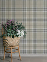 A-Street Prints 4201-20130 Emma Grey Plaid Wallpaper