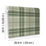 A-Street Prints 4201-20131 Emma Evergreen Plaid Wallpaper
