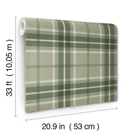 A-Street Prints 4201-20131 Emma Evergreen Plaid Wallpaper