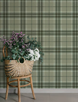 A-Street Prints 4201-20131 Emma Evergreen Plaid Wallpaper
