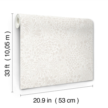 A-Street Prints 4201-48001 Siv Dove Botanical Wallpaper