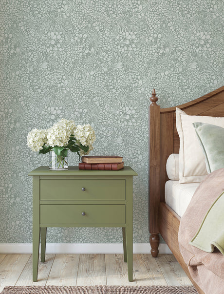 A-Street Prints 4201-48004 Siv Slate Botanical Wallpaper