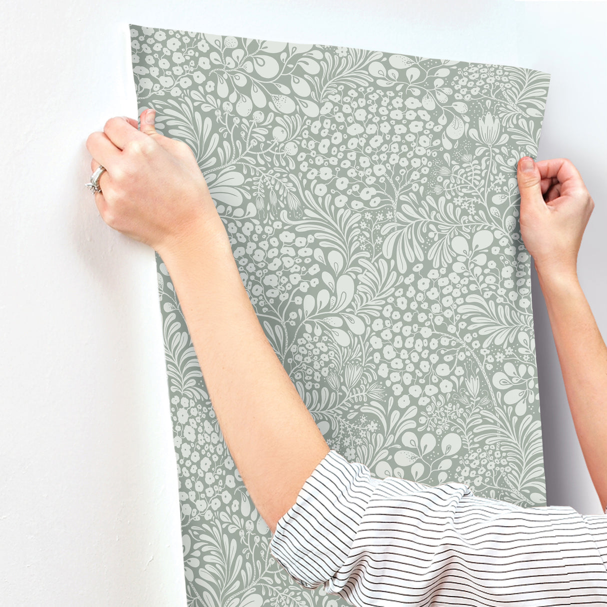 A-Street Prints 4201-48004 Siv Slate Botanical Wallpaper