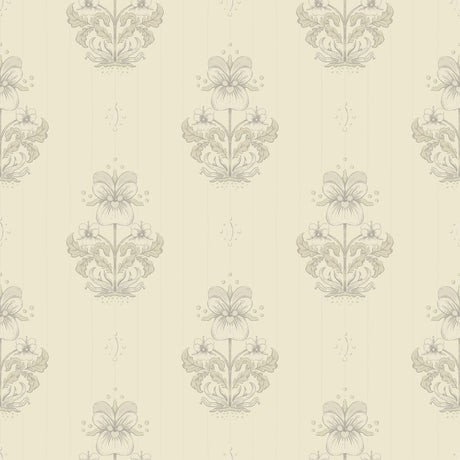 A-Street Prints 4201-48006 Gullvie Cream Pansies Wallpaper