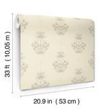 A-Street Prints 4201-48006 Gullvie Cream Pansies Wallpaper