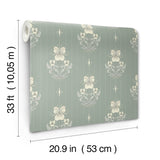 A-Street Prints 4201-48007 Gullvie Seafoam Pansies Wallpaper
