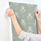 A-Street Prints 4201-48007 Gullvie Seafoam Pansies Wallpaper