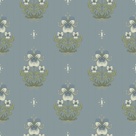 A-Street Prints 4201-48008 Gullvie Light Blue Pansies Wallpa