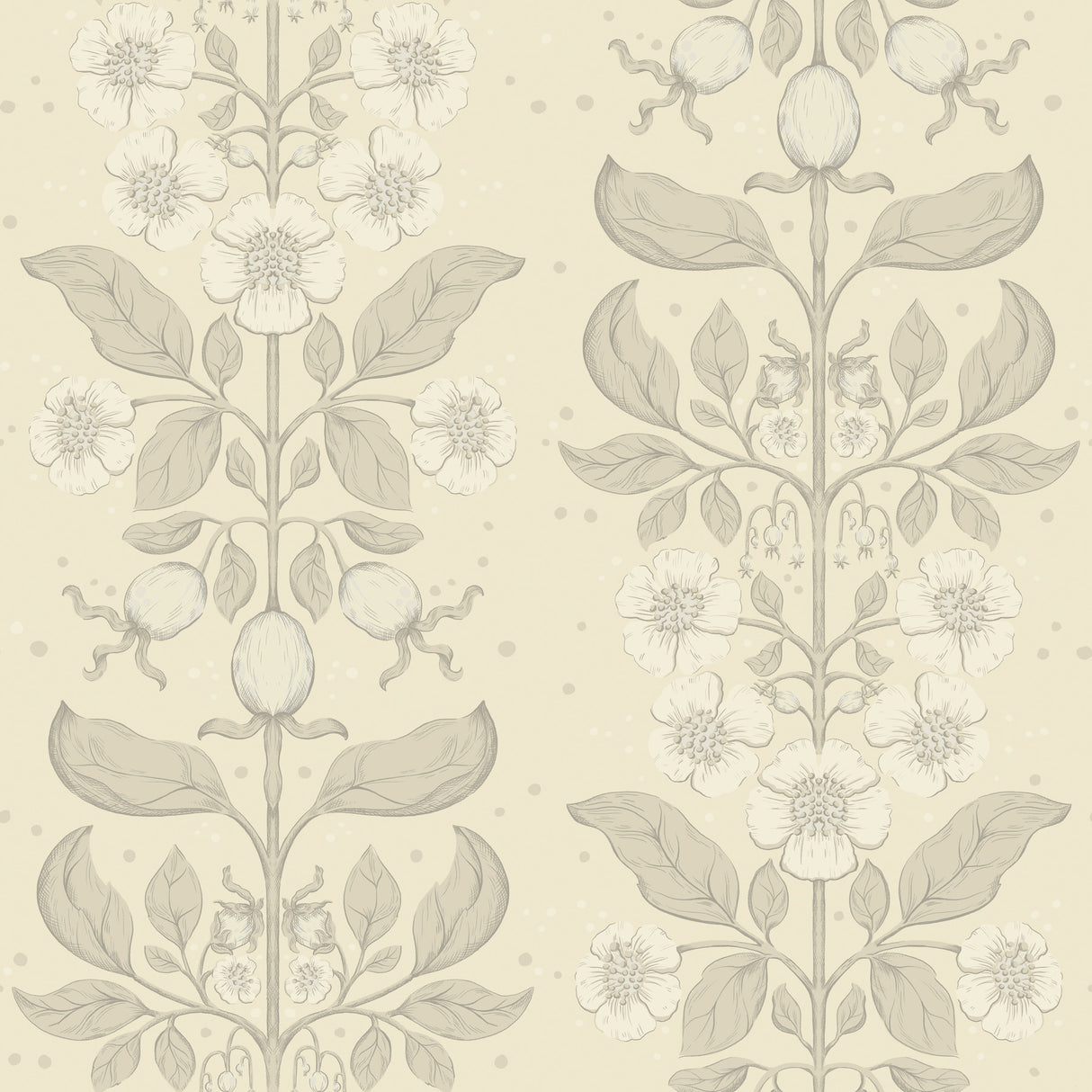 A-Street Prints 4201-48009 Rosa Cream Floral Columns Wallpap