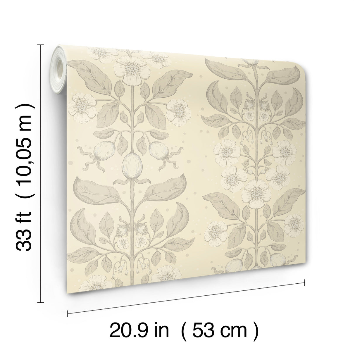 A-Street Prints 4201-48009 Rosa Cream Floral Columns Wallpap