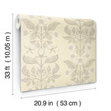 A-Street Prints 4201-48009 Rosa Cream Floral Columns Wallpap