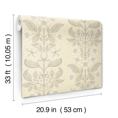 A-Street Prints 4201-48009 Rosa Cream Floral Columns Wallpap