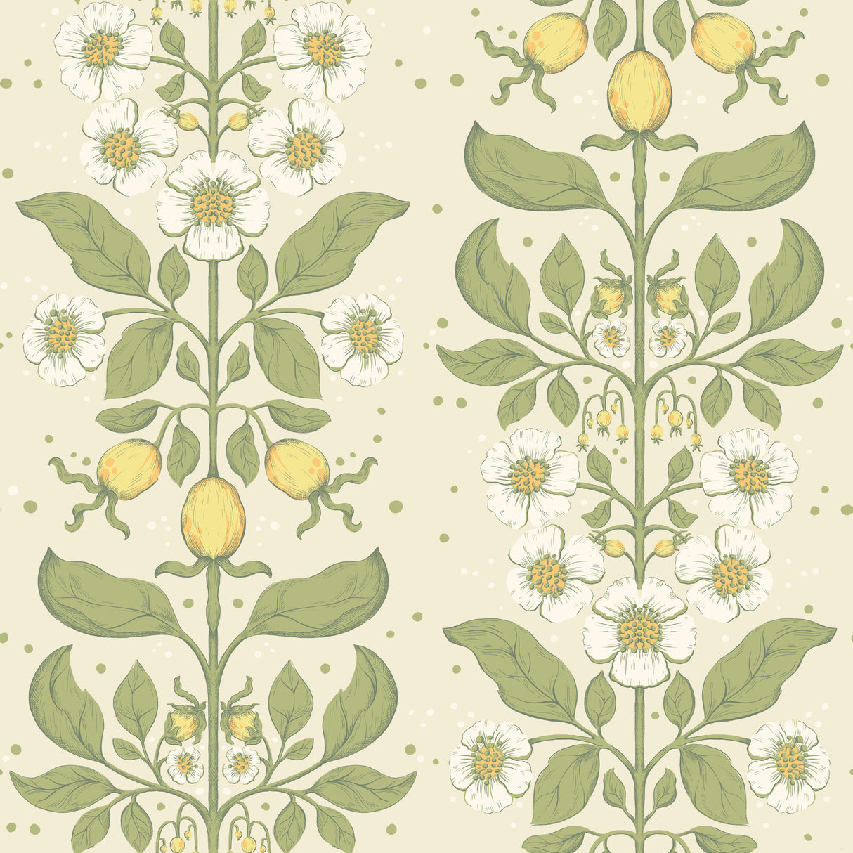 A-Street Prints 4201-48010 Rosa Green Floral Columns Wallpap