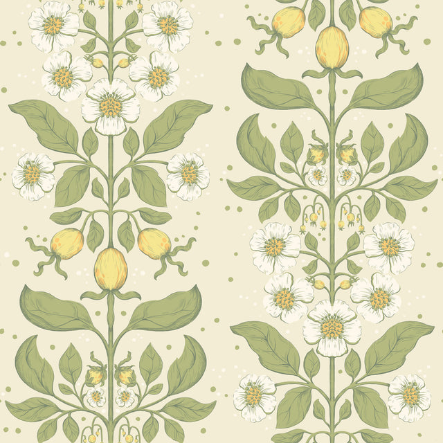 A-Street Prints 4201-48010 Rosa Green Floral Columns Wallpap