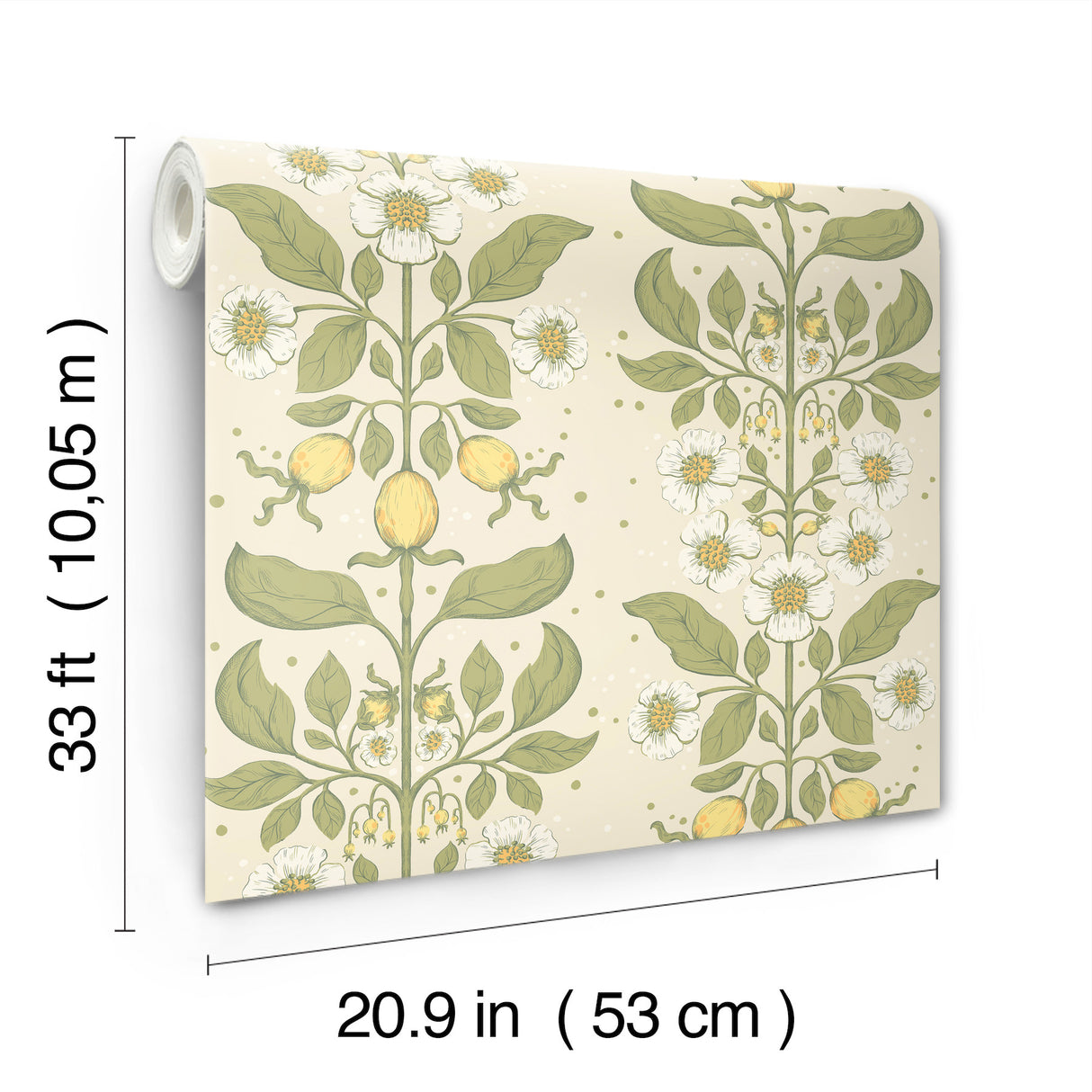 A-Street Prints 4201-48010 Rosa Green Floral Columns Wallpap