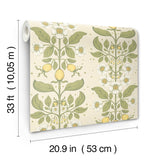 A-Street Prints 4201-48010 Rosa Green Floral Columns Wallpap