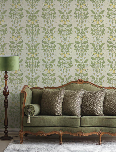A-Street Prints 4201-48010 Rosa Green Floral Columns Wallpap