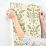 A-Street Prints 4201-48010 Rosa Green Floral Columns Wallpap