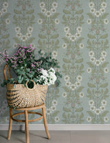 A-Street Prints 4201-48011 Rosa Sky Blue Floral Columns Wall