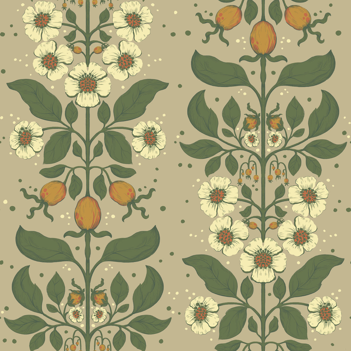 A-Street Prints 4201-48012 Rosa Light Brown Floral Columns W