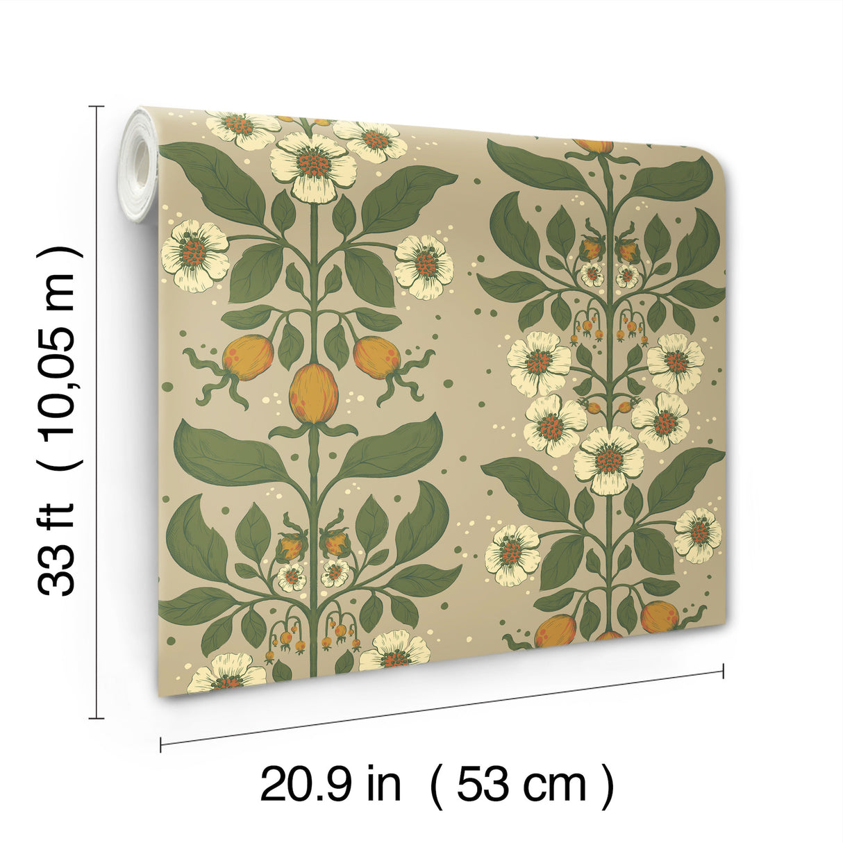 A-Street Prints 4201-48012 Rosa Light Brown Floral Columns W