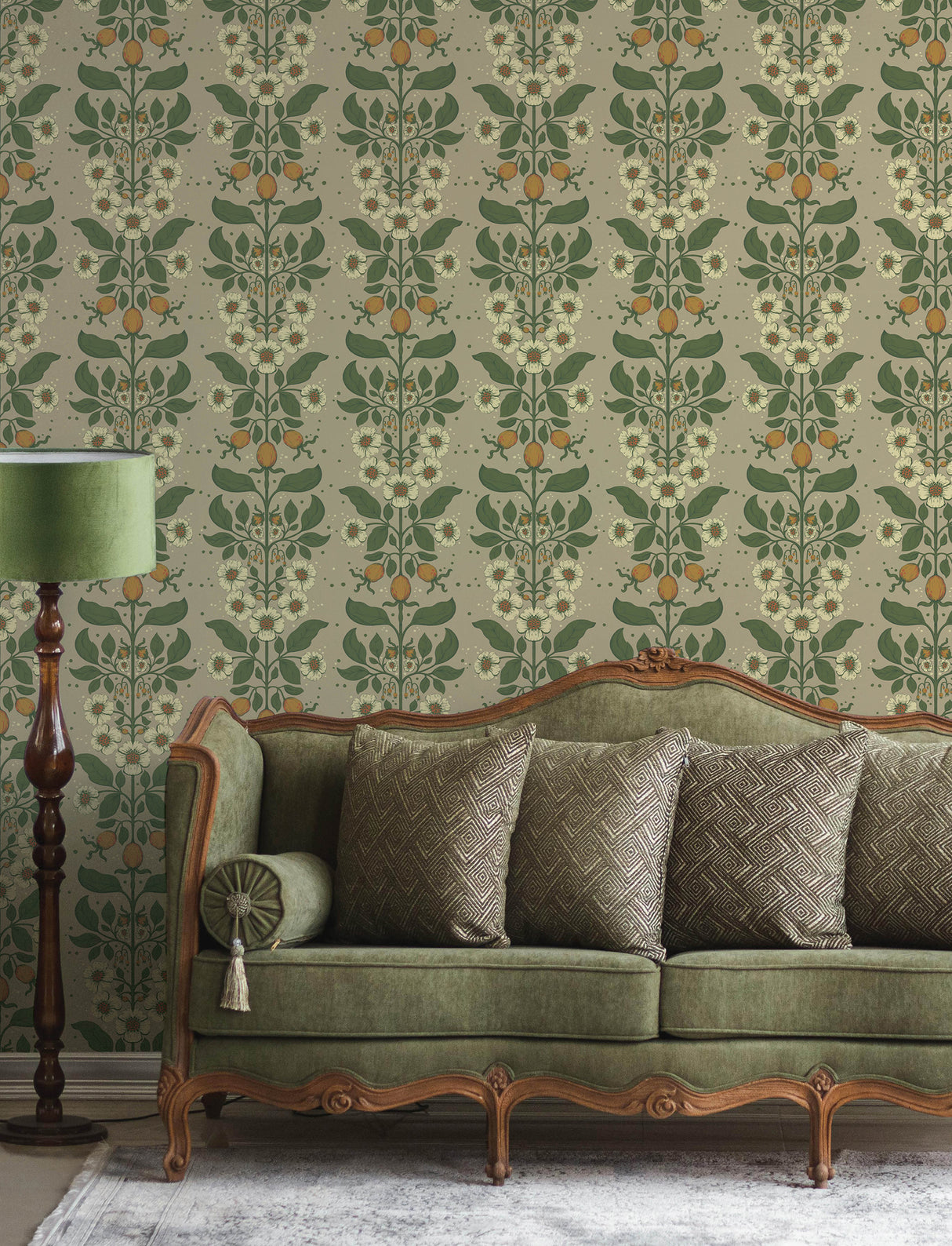 A-Street Prints 4201-48012 Rosa Light Brown Floral Columns W