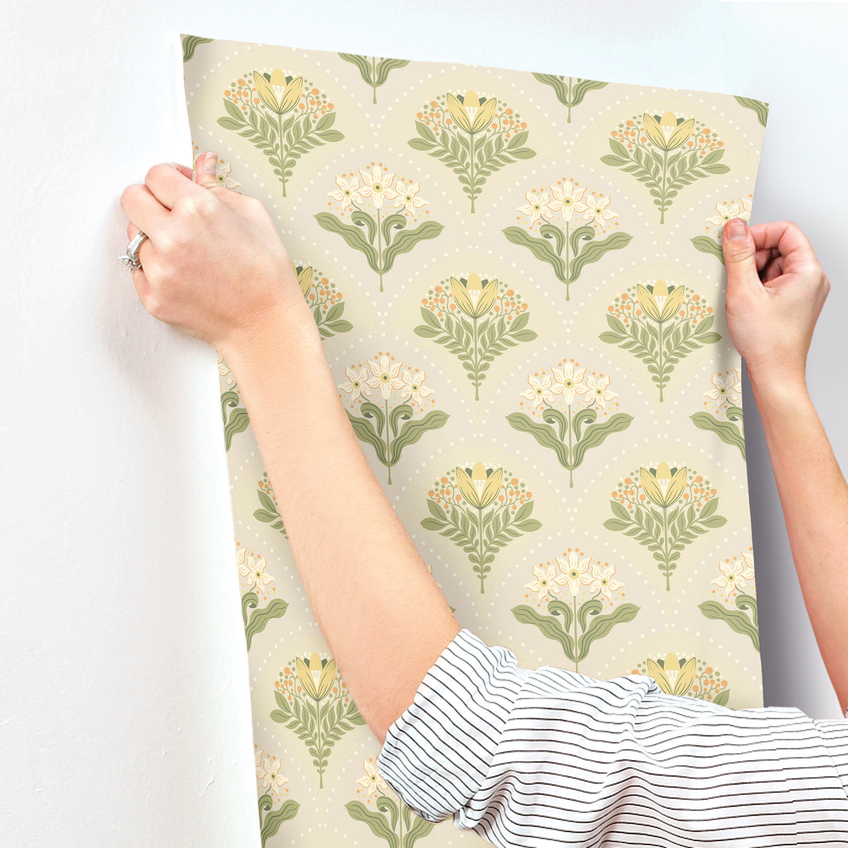 A-Street Prints 4201-48014 Maj Light Grey Floral Damask Wall