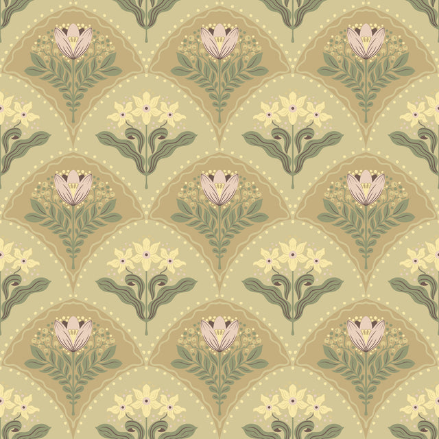 A-Street Prints 4201-48015 Maj Light Brown Floral Damask Wal