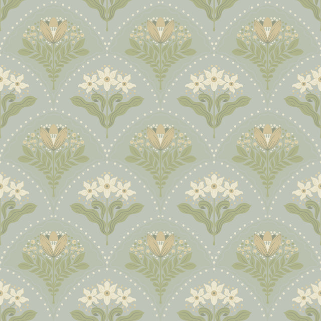 A-Street Prints 4201-48016 Maj Sky Blue Floral Damask Wallpa