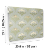 A-Street Prints 4201-48016 Maj Sky Blue Floral Damask Wallpa