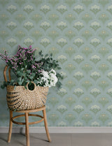 A-Street Prints 4201-48016 Maj Sky Blue Floral Damask Wallpa