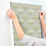 A-Street Prints 4201-48016 Maj Sky Blue Floral Damask Wallpa