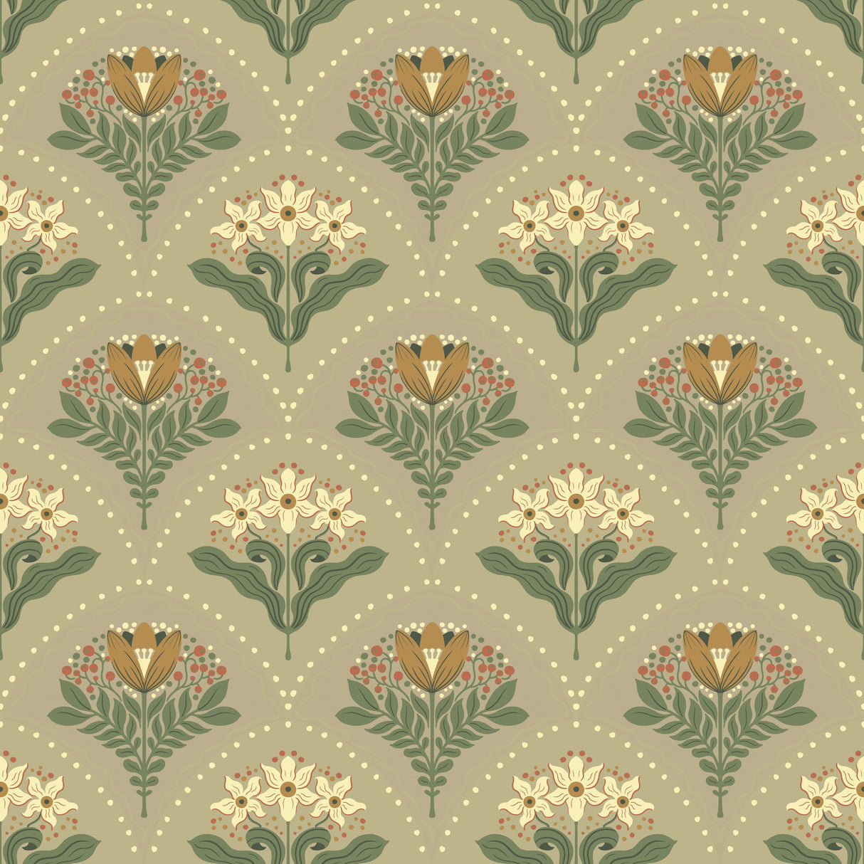 A-Street Prints 4201-48017 Maj Taupe Floral Damask Wallpaper