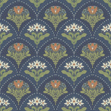 A-Street Prints 4201-48018 Maj Navy Floral Damask Wallpaper