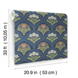 A-Street Prints 4201-48018 Maj Navy Floral Damask Wallpaper