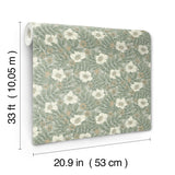 A-Street Prints 4201-48020 Maggan Sea Green Floral Trail Wal
